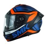 CASCO SMK TYPHOON THORN NEGRO AZUL NARANJA MATE M de lado