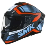 Casco SMK TYPHOON RD1 AZUL NARANJA MATE XL de lado