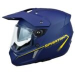 casco Spartan Wolf Ds azul amarillo mate L AC